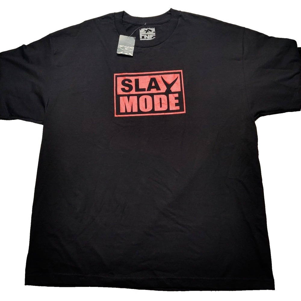FISH & FAME SLAY MODE Men 2XL Black Double-Sided T-Shirt NEW Made USA